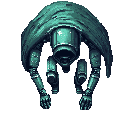 A dormant sleeper robot under a tarp